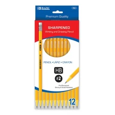 BAZIC Pre-Sharpened #2 Premium Yellow Pencil (12/Pack), pack of 24