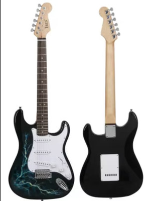 *AUSVERKAUF* E-Gitarre Irin ST-750 - Schwarz mit weißer Kratzplatte