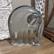 Blenko Glass Elephant Joel Myers 1969-70s MCM Art Glass Heavy
