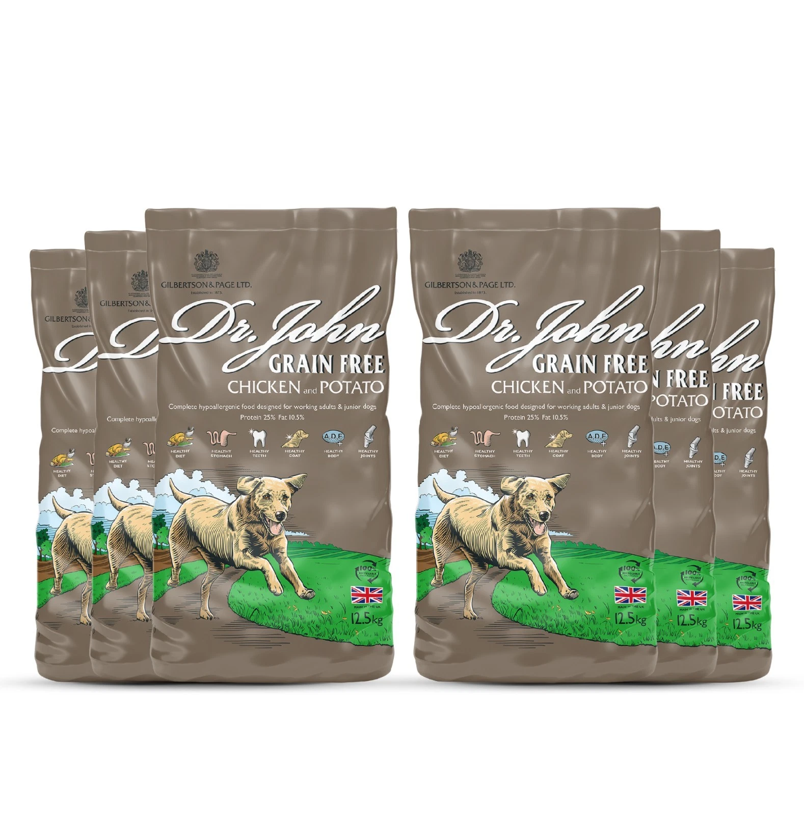 Dr John Hypoallergenic Grain-Free Dry Dog Food 6x2kg Chicken & Potato Bulk
Opens in a new window or