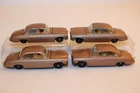 Four 1964-1968 Matchbox Lesney Jaguar MK 10 #28 ONE WITH METALLIC BROWN ENGINE