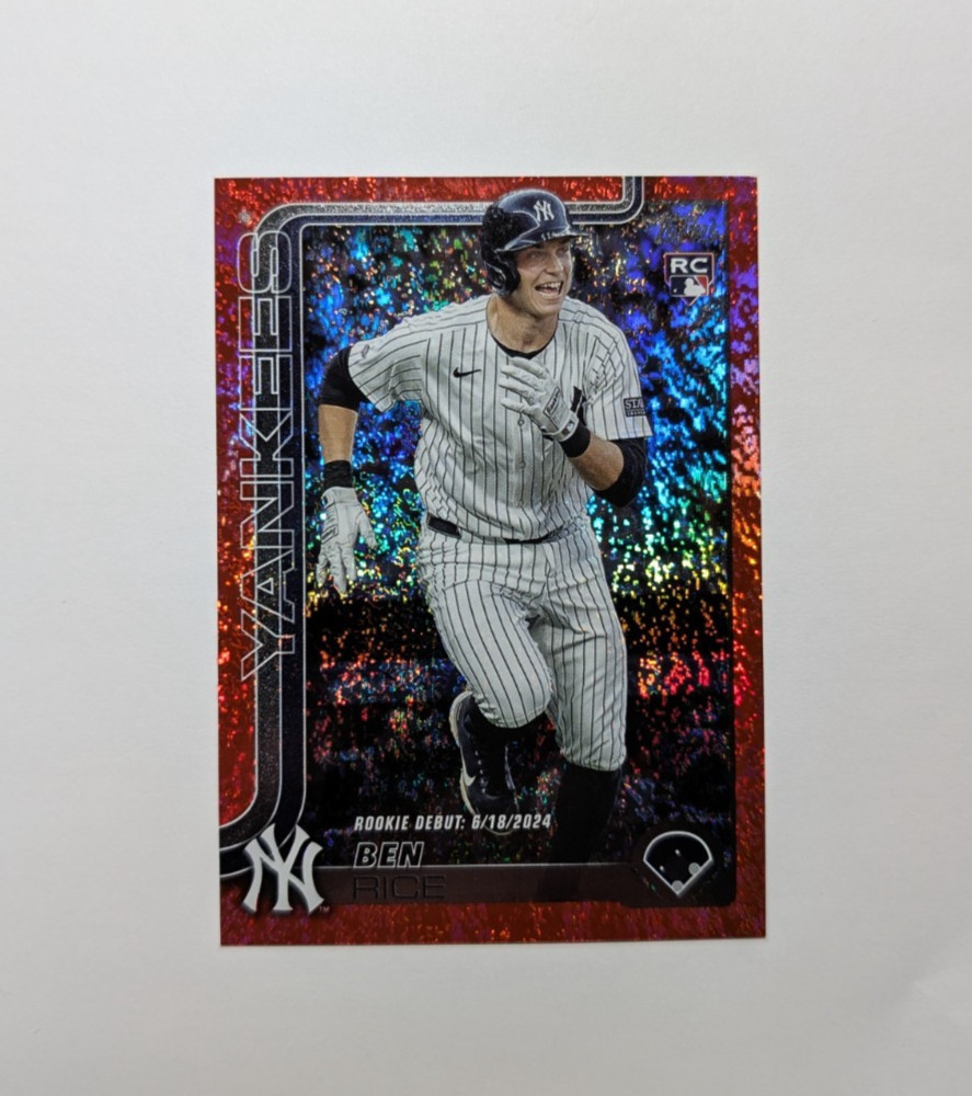 2025 Topps Update Card US25 Ben Rice Rookie Debut Red Shimmer Foil 1/5