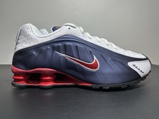 Nike Shox R4 USA Midnight Navy Gym Red White HQ1988 400 Men's Size 11