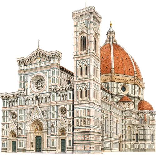 Florence Cathedral Landmark World Wonder Self Adhesive Vinyl Sticker