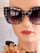 152-NEW KATE SPADE NY AUTHENTIC DESIGNER POLAR CHECK SUNGLASSES BEXLEY UV GRAY