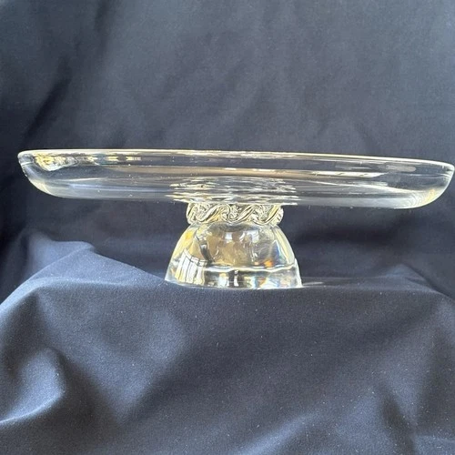 Vtg Steuben Clear Art Glass Cake Plate