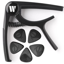 Guitar Capo for Acoustic and Electric Guitars, Ukulele, Mandolin, Banjo - Bla...