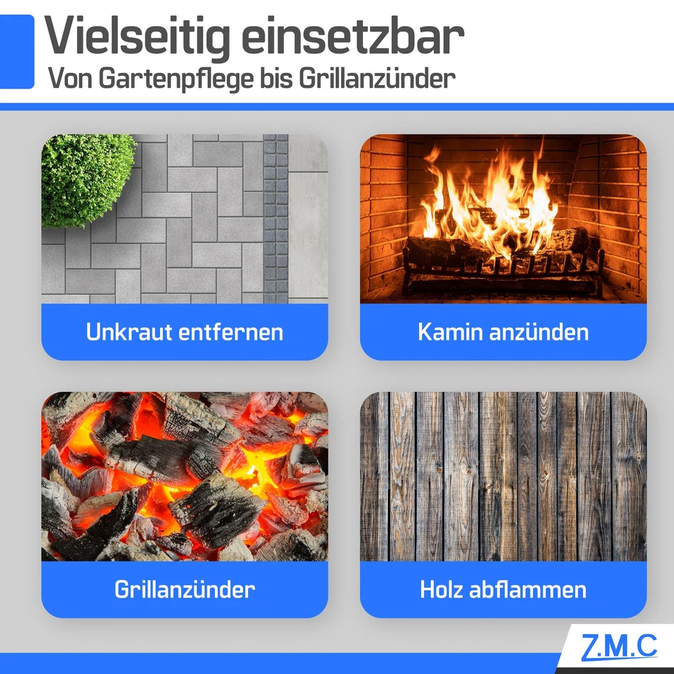 Hierbicida Quemador de Maleza Encendedor para Parrilla Carbón + Cartuchos Gas - Imagen 4 de 4