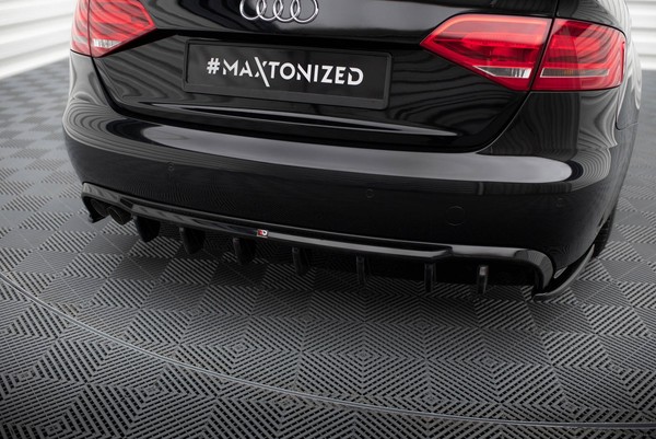 Maxton Design Heckansatz Diffusor Passend FüR Audi A4 B8 (Doppelauspuff Li.) Sch-image
