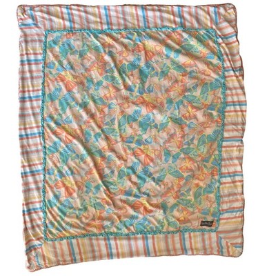 Matilda Jane You Give Me Butterflies Blanket Reversible Quilt Throw 52'' X 42''
