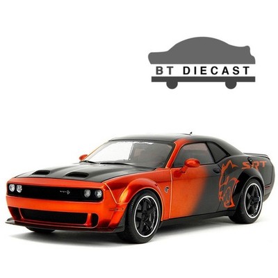 JADA PINK SLIPS DODGE CHALLENGER SRT HELLCAT 1/18 DIECAST ORANGE / BLACK  35722