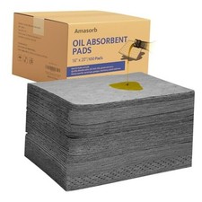 Oil Absorbent Pads --Universal Leak, Drip, and Spill Control, 16 x 20 Inch
