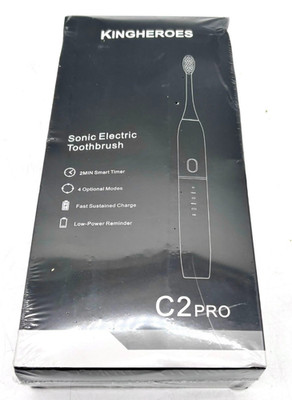 KINGHEROES Sonic Electric Toothbrush with 2 Min Timer Model C2Pro Black