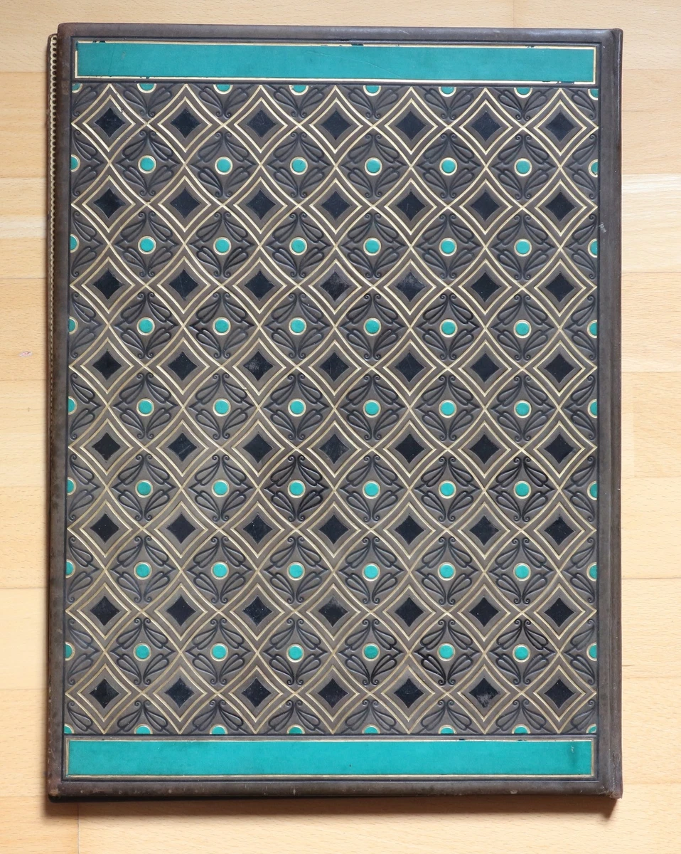 Schreibtischunterlage Leder vergoldet -  Buchbinder Arbeit 1913