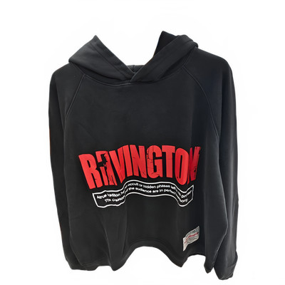 Retro Distressed Hoodie RRR-123 Oversized Cotton Sweatshirt Unisex Vintage