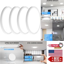 Energy Efficient LED Flush Mount Lights, 3200 Lumen Super Slim 12-Inch Pack of 4