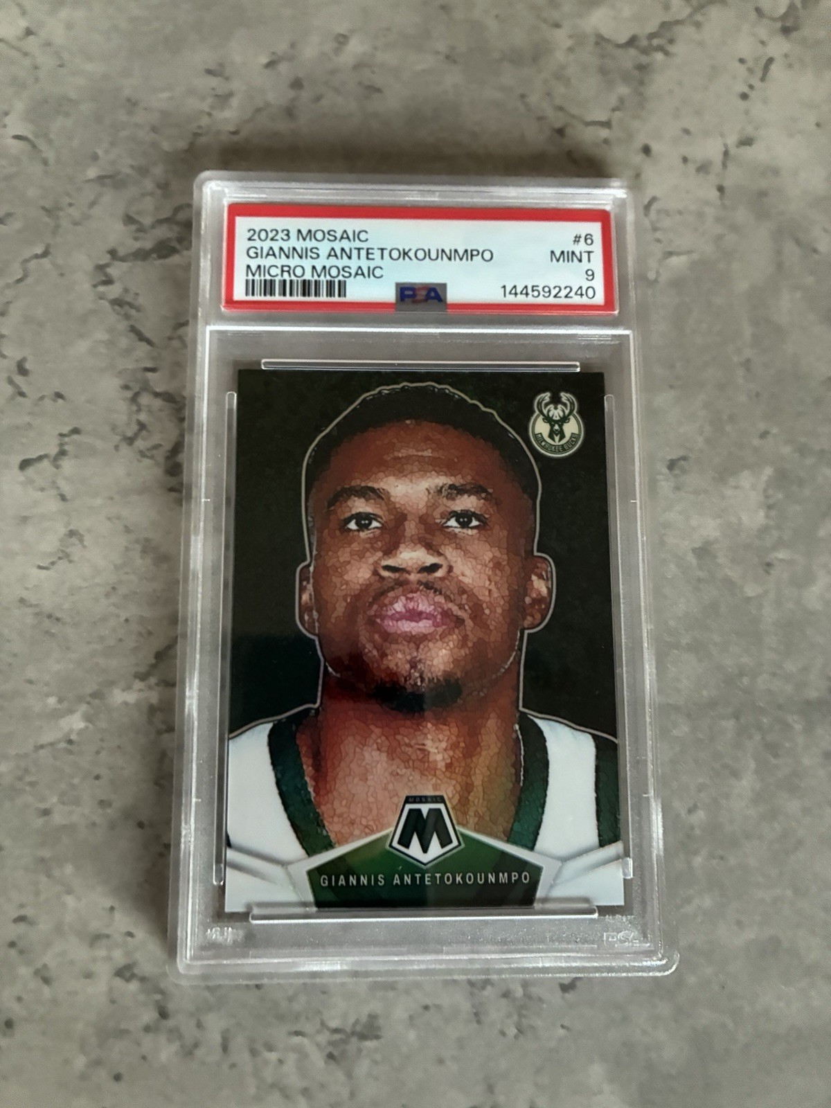 2023 Panini Mosaic Micro Mosaic Giannis Antetokounmpo #6 PSA 9!