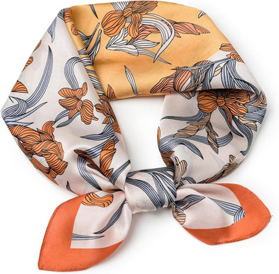 100% Mulberry Silk Scarf 25.6''x25.6'' Square Women Neckerchief Headscarf - Lightw