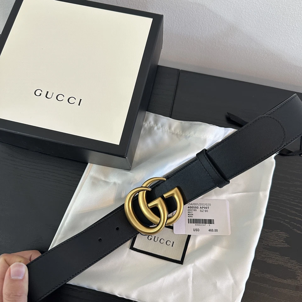 Auténtico Cinturón Gucci Cuero Negro Talla 30-32 Foto 2 de 4