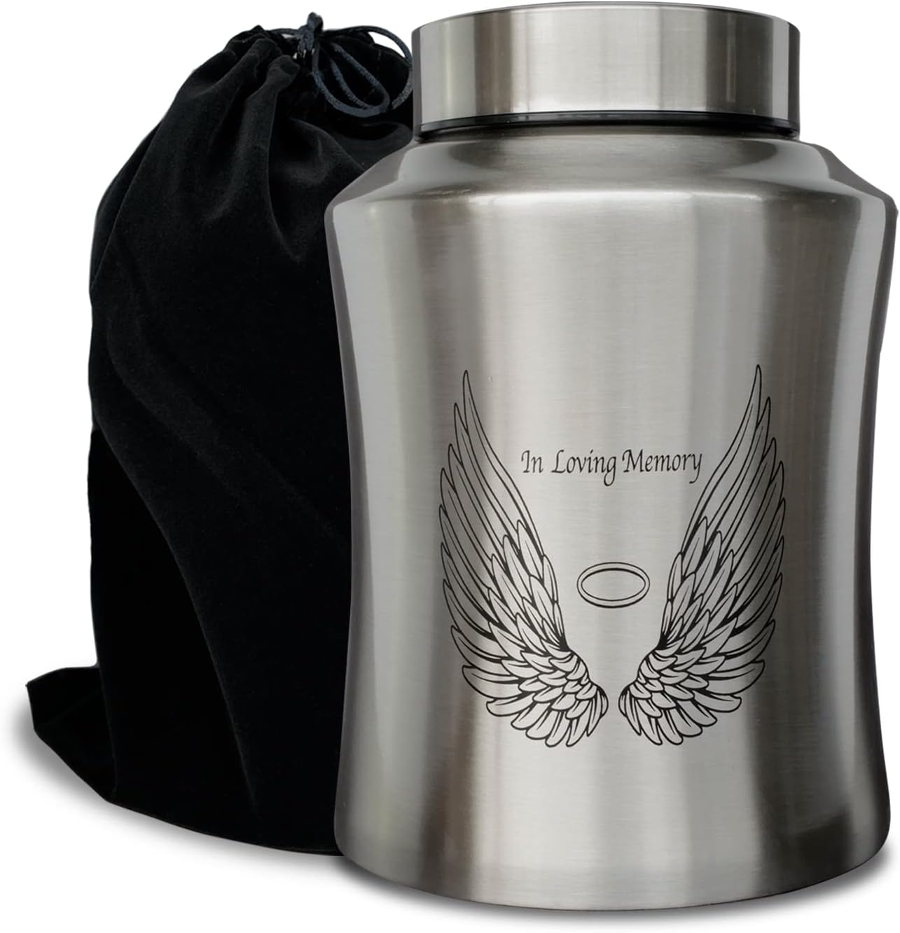 Up to 160 Lbs Large Cremation Urns for Adult Human Ashes, Angel Wings in Loving