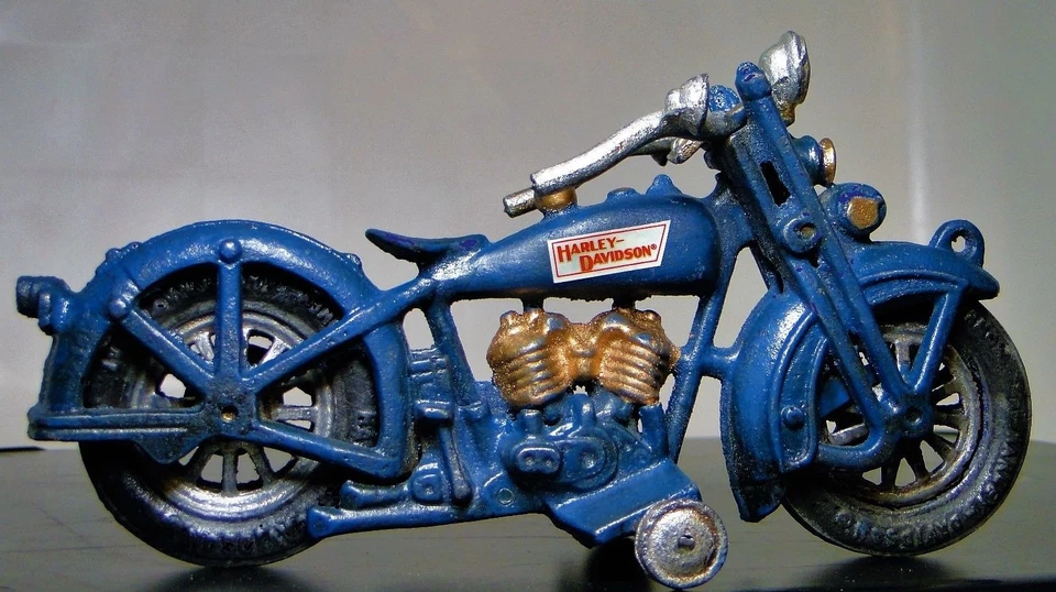 Harley Davidson Tether Motocicleta Enano Bicicleta de Carrera Coche 1920 Corredor Motor Dorado Foto 3 de 4