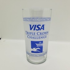 Visa Triple Crown Challenge Glasses Vintage Horse Racing Souvenir Mint Julep