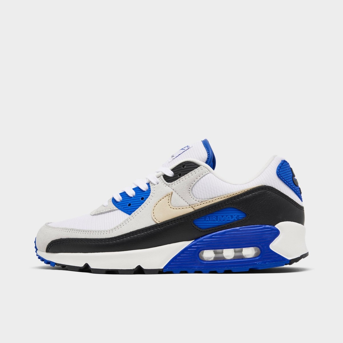 公式正規品!★AIR MAX 90 CASUAL SHOES Nike Air Max 90 PRM Casual Shoes White / Black / Blue Sz 10