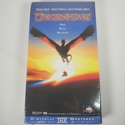 NEW DRAGONHEART VHS HTF Sealed Rare OOP Dragon Heart Classic Fantasy Movie OG