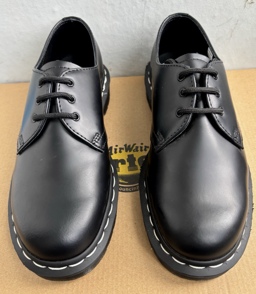 Oxford 1461 White Stitch MARTENS BLACK 1461 WHITE STITCH SMOOTH