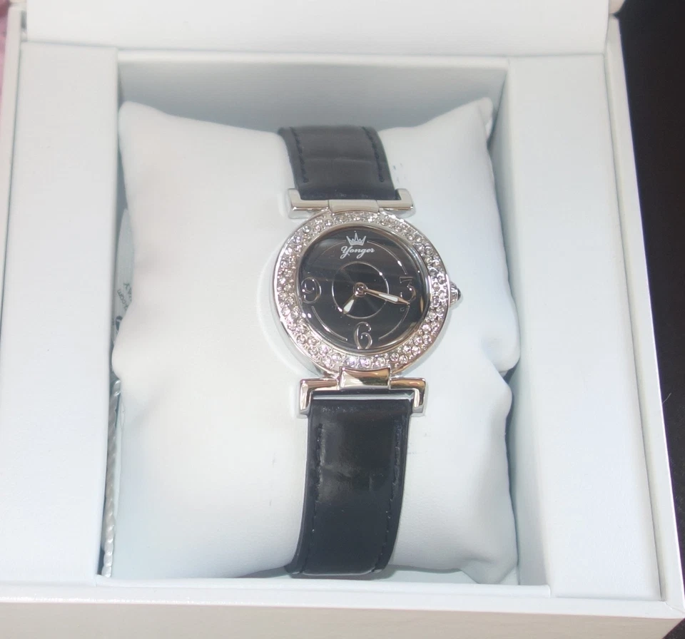 Reloj de cuero negro Yonger and Bresson JULIETTE para mujer DCC1484/01 nuevo Foto 2 de 4