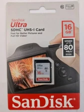 SanDisk Ultra 16GB Class 10 SDHC UHS-I Memory Card