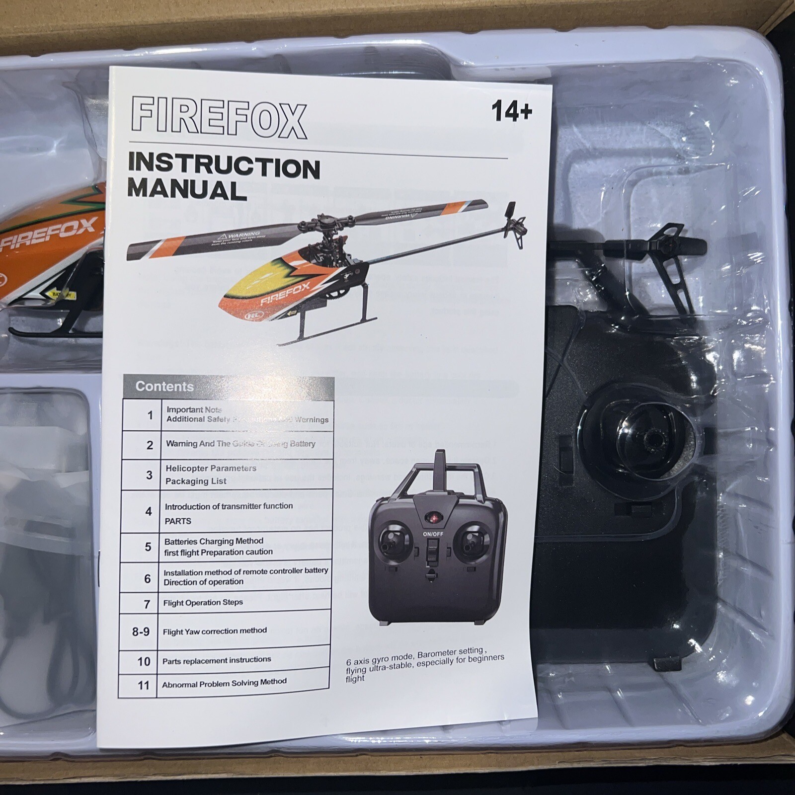 FIREFOX C129 4CH FLYBARLESS MICRO RC HELICOPTER (RTF) W/6AXIS GYRO