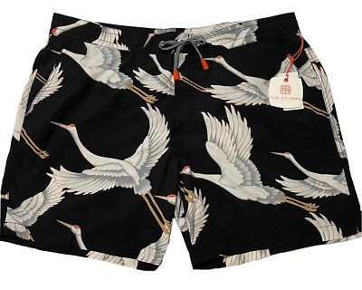 Tori Richard Men s Swim Shorts Black Cranes Size 40  1793-ME99