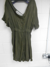 SHEIN KHAKI GREEN SATIN PLAYSUIT - SIZE 3XL - WORN ONCE - VERY GOOD CONDITION