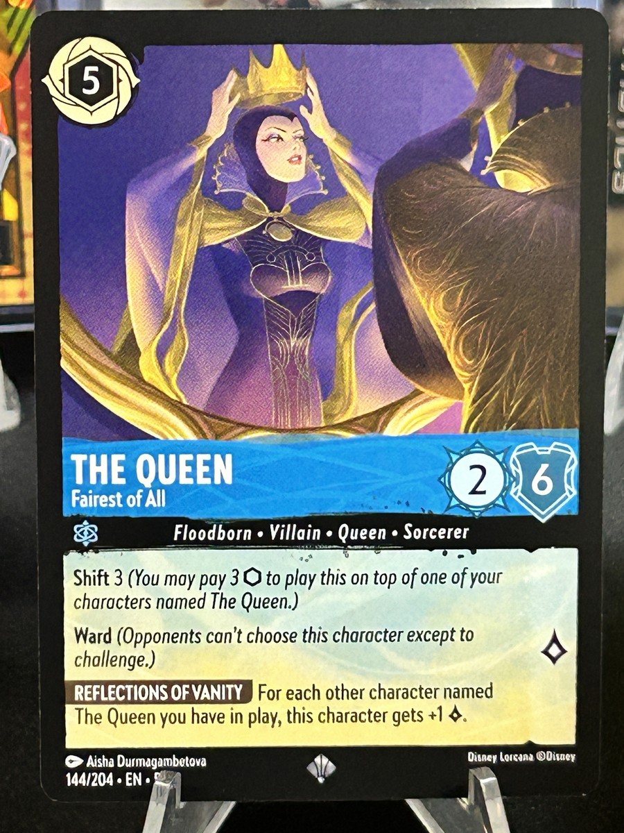 Disney Lorcana Shimmering Skies #144 The Queen Super Rare | eBay