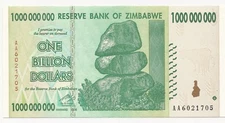 Zimbabwe 1000000000 1 BILLION Dollars 2008 Pick 83 UNC Uncirculated Banknote