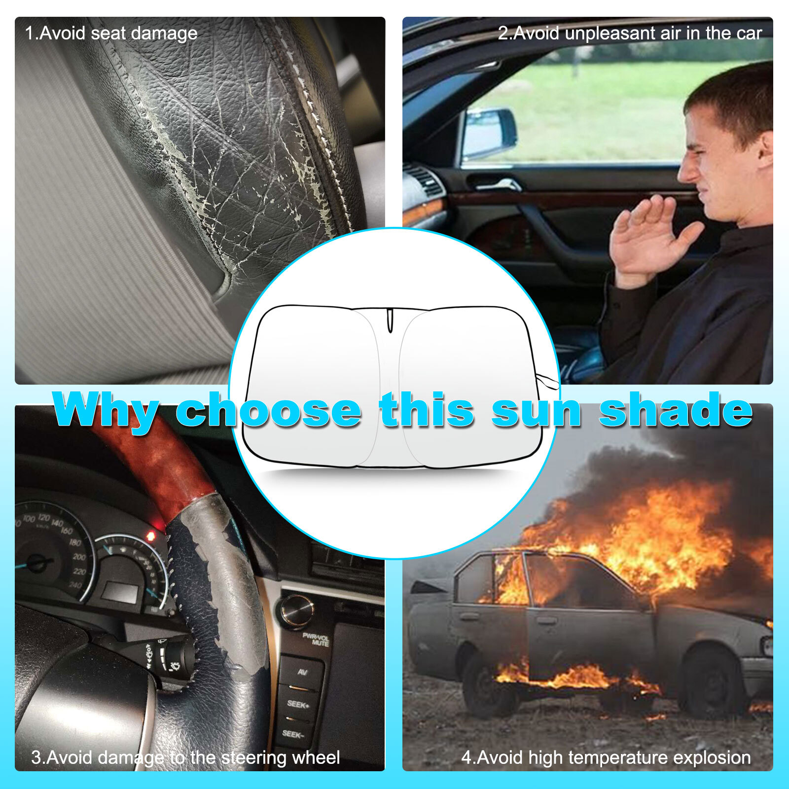 For Honda Accord 2018-2022 Front Windshield Sun Shade UV Shield Cover Sunshade