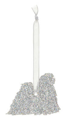 Lhasa Apso Dog Style A Glitzer Weihnachtsdeko - 11 Farbauswahl.