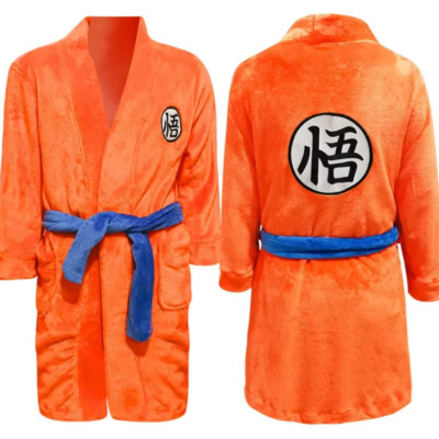 Dragonball Goku Bademantel Erwachsene Unisex Winter Warm Nacht Schlafanzug Cosplay