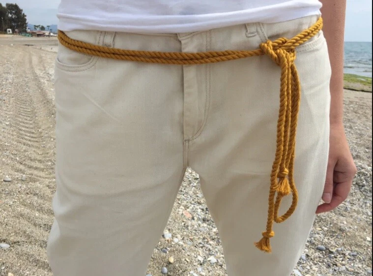 Mustard color over long Rope belt Cord belt 320 cm length Summer
