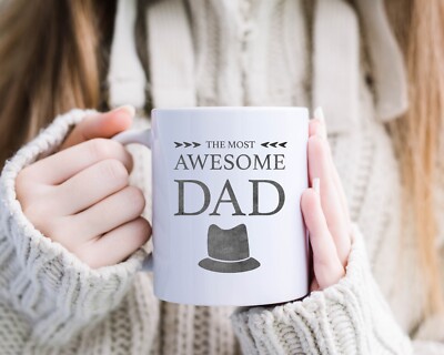 The Most Awesome Dad  11oz Ceramic Coffee Mug, Father's Day Gift
