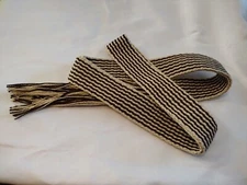 #107 Powder Horn inkle loom strap. Natural & Dark Brown Pearle Cotton 1.5"x 59"