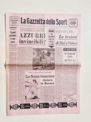 Zeitschrift Dello Sport 25 Juli 1962 Trophäe Cougnet Altopascio Paola
