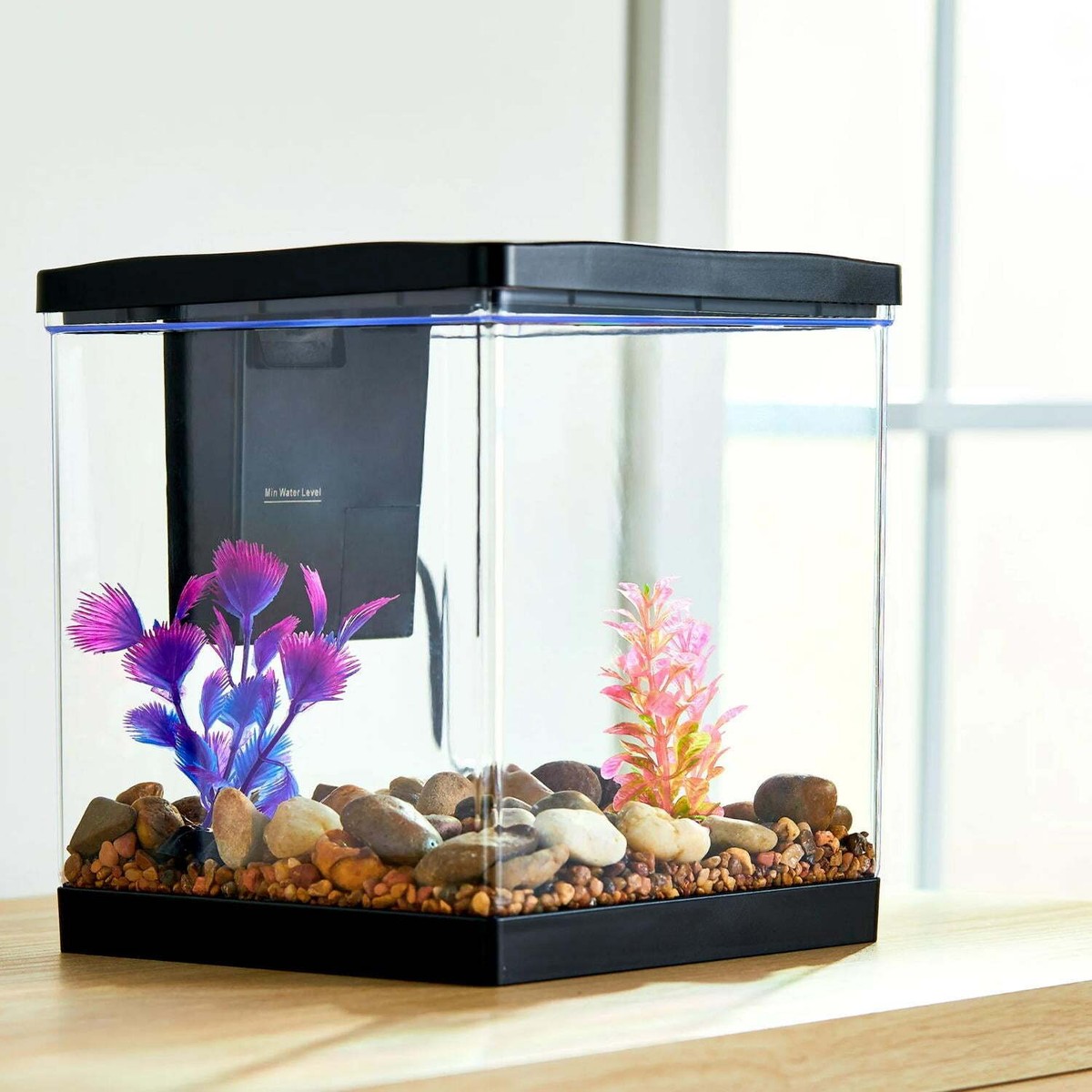 Gallon Plastic Aquarium Fish Tank Include Internal Filter Hood
