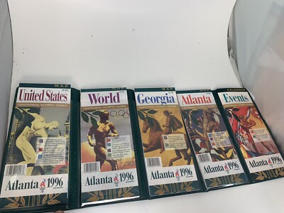 Atlanta 1996 Olympic 5 map set Official commemorative Collectible