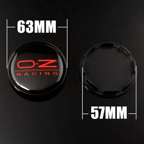 4x 63mm OZ Racing Schwarz / Rot Felgendeckel Nabendeckel M595 für Superturismo - Bild 2 von 4