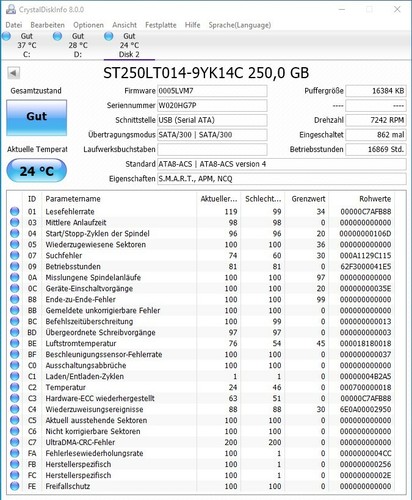 Seagate Momentus Thin ST250LT014 250GB 2,5" SATA 7200RPM 7mm Bauhöhe