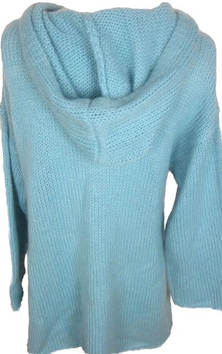 SOFT SURROUNDINGS Mohair Cardigan Sweater Mid-Length XS Abalone Buttons Hood Vtg - Picture 3 of 6