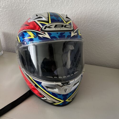 KBC VR-2 Dragon - Chrome Full Face Motorcycle Helmet Size XS Clean Moto GP UGC