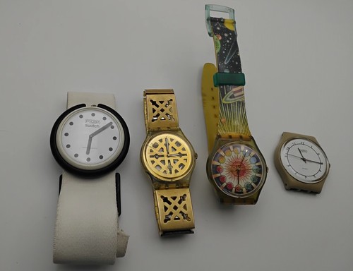 Vintage SWATCH WATCHES Lot Of 4 parts Only